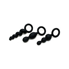 Набор анальных игрушек Satisfyer Plugs black (set of 3) - Booty Call (м'яте паковання!!!)