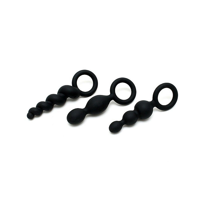 Набор анальных игрушек Satisfyer Plugs black (set of 3) - Booty Call (мятая упаковка!!!)