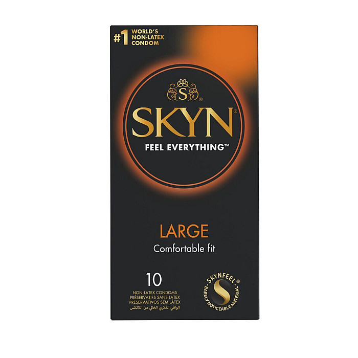Безлатексні преміум-презервативи SKYN Large 10 шт, збільшений розмір (м'яте паковання!!!)