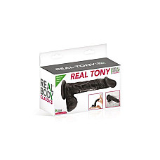 Фалоімітатор Real Body — Real Tony Black, TPE, діаметр 3,5 см (надірване паковання!!!)