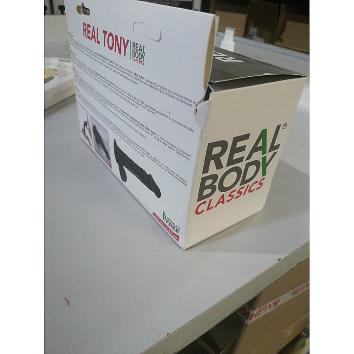 Фалоімітатор Real Body — Real Tony Black, TPE, діаметр 3,5 см (надірване паковання!!!)