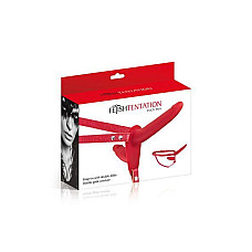Подвійний страпон Fetish Tentation Strap-On with Double Dildo Red (м'яте паковання!!!)