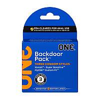 Презервативи ONE Backdoor 3 шт, картонна коробка (м'яте паковання!!!)