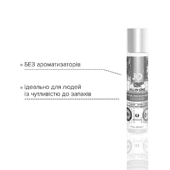 Гель для массажа на силиконовой основе JO ALL-IN-ONE MASSAGE GLIDE - FRAGANCE FREE (30 мл)