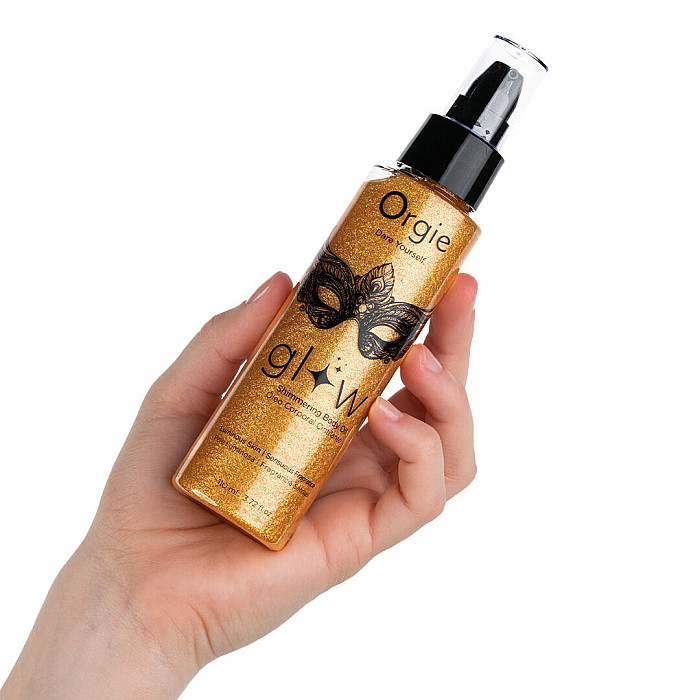 Масло-шиммер для тела Orgie – Glow Shimmering Body Oil (110 мл), чувственный аромат, увлажнение