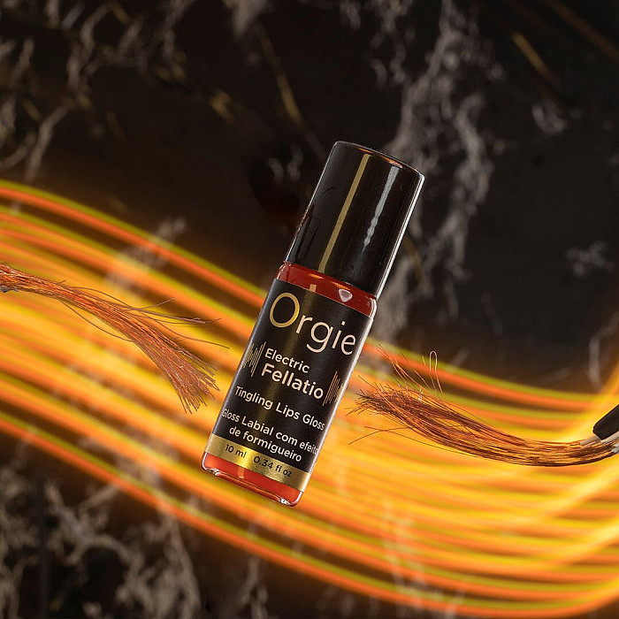Блеск для губ с эффектом вибрации Orgie Electric Fellatio Lips Gloss, 10 мл, вкус фруктового ассорти