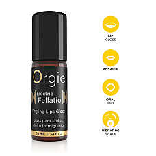 Блеск для губ с эффектом вибрации Orgie Electric Fellatio Lips Gloss, 10 мл, вкус фруктового ассорти