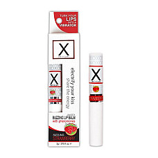 Стимулирующий бальзам для губ унисекс Sensuva – X on the Lips Strawberry с феромонами, клубника
