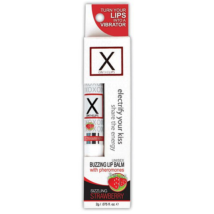 Стимулирующий бальзам для губ унисекс Sensuva – X on the Lips Strawberry с феромонами, клубника