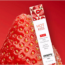 Стимулирующий блеск для губ EXSENS Strawberry Hot Kiss 7 мл, согревает и охлаждает