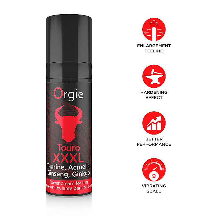 Крем для усиления эрекции Orgie Touro XXXL Power Cream, 15 мл, с эффектом вибрации