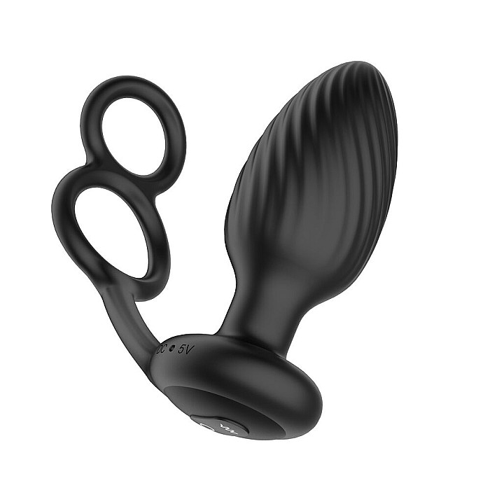 Анальная вибропробка Nexus Tornado Cock and Ball Ring вращение+вибрация, эрекционное кольцо, пульт