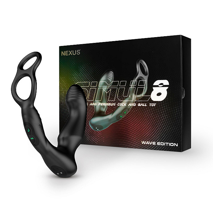 Стимулятор простаты Nexus SIMUL8 Wave Edition с эрекционным кольцом, вибрация + манящее движение ствола