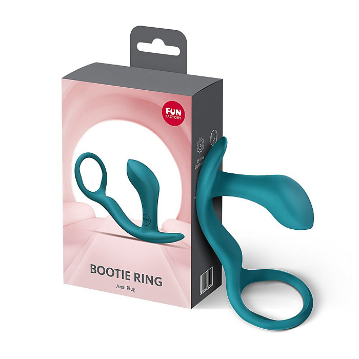 Анальная пробка с эрекционным кольцом Fun Factory Bootie Ring Bottle Green