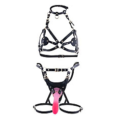 Сбруя зі страпоном LOCKINK SEVANDA Queen Sheba Set with Pink Dildo
