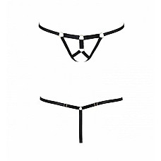Трусики стринги из стреп Passion Exclusive ARMANDA THONG L/XL, black