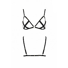Відкритий бюстгальтер-стрепи Passion Exclusive NICKY BRA S/M, black
