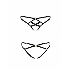 Трусики из стреп Passion Exclusive NICKY THONG L/XL, black