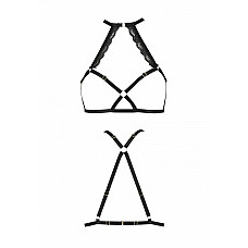 Портупея из стреп с кружевом Passion Exclusive LORRY BRA L/XL, black