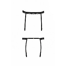 Пояс-стрепи для панчіх Passion Exclusive SHELLY GARTER BELT XXL/XXXL, black