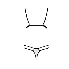 Комплект белья Passion ORIHIME SET XXL/XXXL, white, стрепы, лиф и трусики
