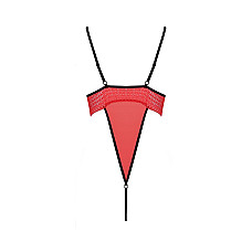 Боді з високим вирізом стегна Passion Exclusive AKITA BODY XXL/XXXL, red