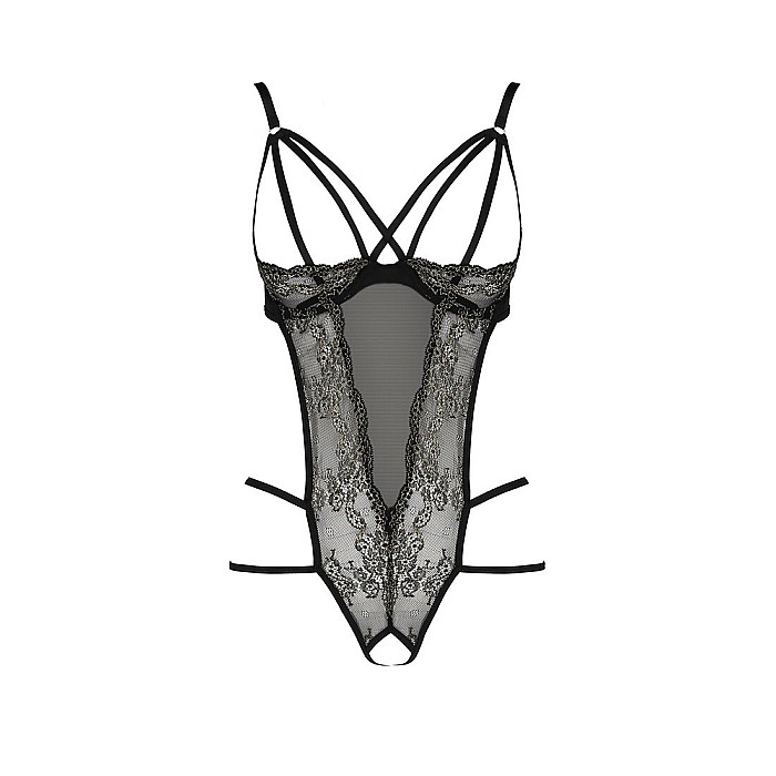 Боді монокіні з відкритими грудями VALERY BODY black S/M - Passion Exclusive