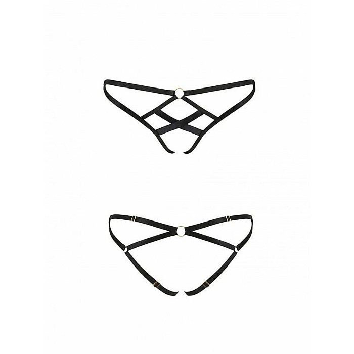Трусики из стреп Passion Exclusive NICKY THONG XXL/XXXL, black