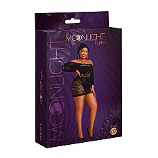 Платье-бодистокинг Moonlight Plus Model 07 XL-XXXL Black, длинный рукав