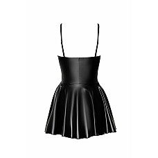 Платье Noir Handmade F308 Dreamer, XXL, мини, под латекс, открытые плечи, юбка клеш, молния спереди