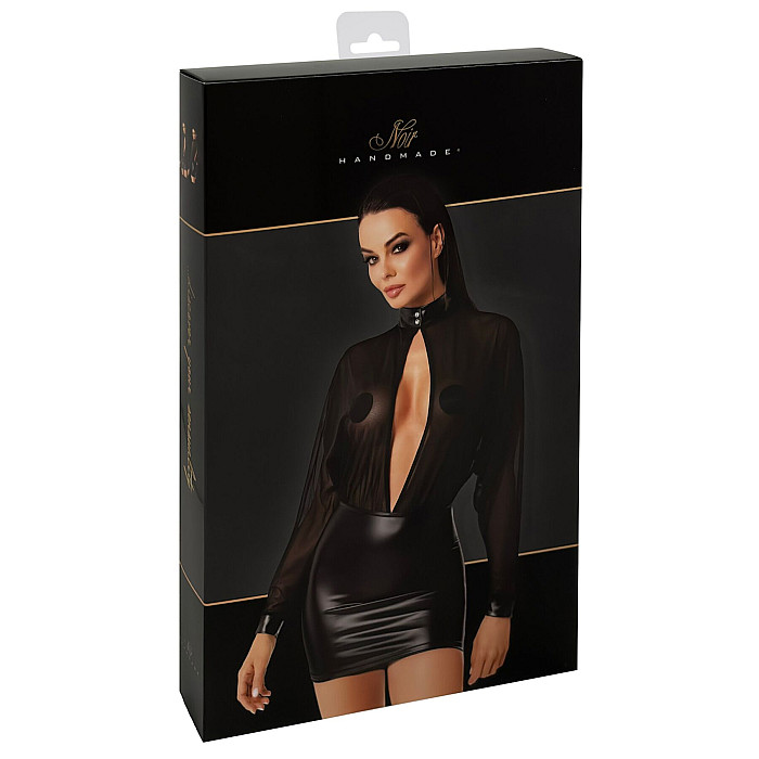 Платье Noir Handmade F348 Powerwetlook and tulle dress - S