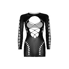 Бесшовное мини-платье Leg Avenue Long sleeve cut out mini dress One size Black