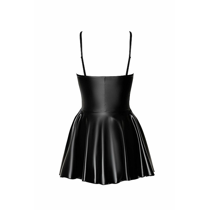 Платье Noir Handmade F308 Dreamer, 3XL, мини, под латекс, открытые плечи, юбка клеш, молния спереди