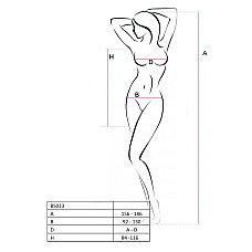 Бодистокинг Passion BS033 white, платье-сетка на бретелях, прозрачное