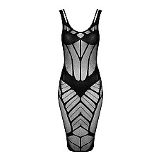 Полупрозрачное платье миди Obsessive D609 dress S/M/L, black