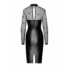 Платье Noir Handmade F310 Sublime, XL, black, миди, мокрый эффект, верх — сетка, длинный рукав