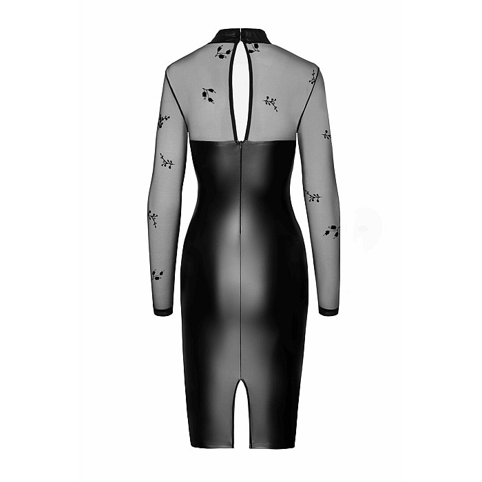 Платье Noir Handmade F310 Sublime, XL, black, миди, мокрый эффект, верх — сетка, длинный рукав