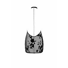 Платье Noir Handmade F313 Mythos, 3XL, black, прозрачное, мини, открытая спина, декор из стразов