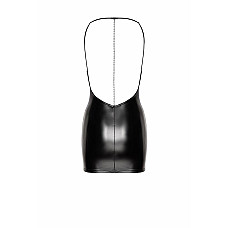 Платье Noir Handmade F307 Mirage, XL, black, мини, под латекс, открытая спина, декор из стразов