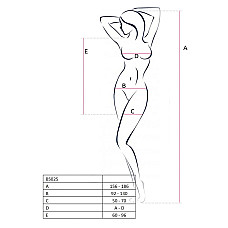 Бодистокинг Passion BS025 white, платье-сетка, спущенное плечо, длинный рукав