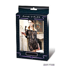 Платье-сетка с декольте Anne De Ales FETISH DINNER Black XL, спущенное плечо