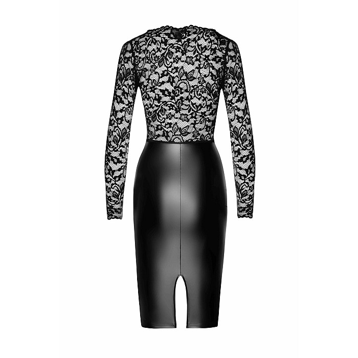 Платье Noir Handmade F295 Euphoria, 3XL, black, кружево, глубокое декольте, юбка миди под латекс