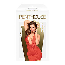 Мини-платье Penthouse - Heart Rob Red S/M, хомут, глубокое декольте, миниатюрные стринги