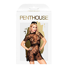 Комплект платье с баской, украшением и стрингами Penthouse - Poison Cookie Black L/XL