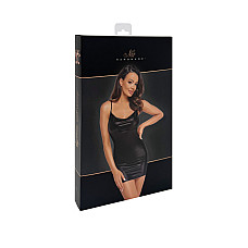 Платье Noir Handmade F307 Mirage, XXL, black, мини, под латекс, открытая спина, декор из стразов