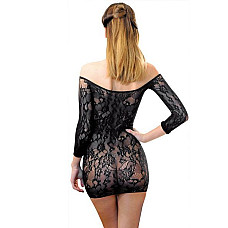 Платье-сетка с декольте Anne De Ales FETISH DINNER Black S/M, спущенное плечо