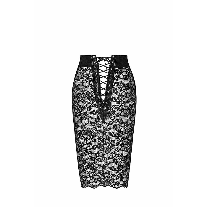 Юбка Noir Handmade F302 Ambivalence, 3XL, black, кружево, длина за колени, шнуровка сзади