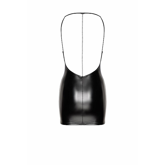 Платье Noir Handmade F307 Mirage, 3XL, black, мини, под латекс, открытая спина, декор из стразов