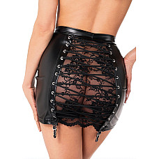 Юбка Noir Handmade F341 Powerwetlook and lace skirt - XXL