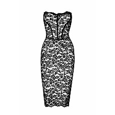 Платье Noir Handmade F301 Catalyst, XL, black, миди, кружево, открытые плечи, шнуровка на спине